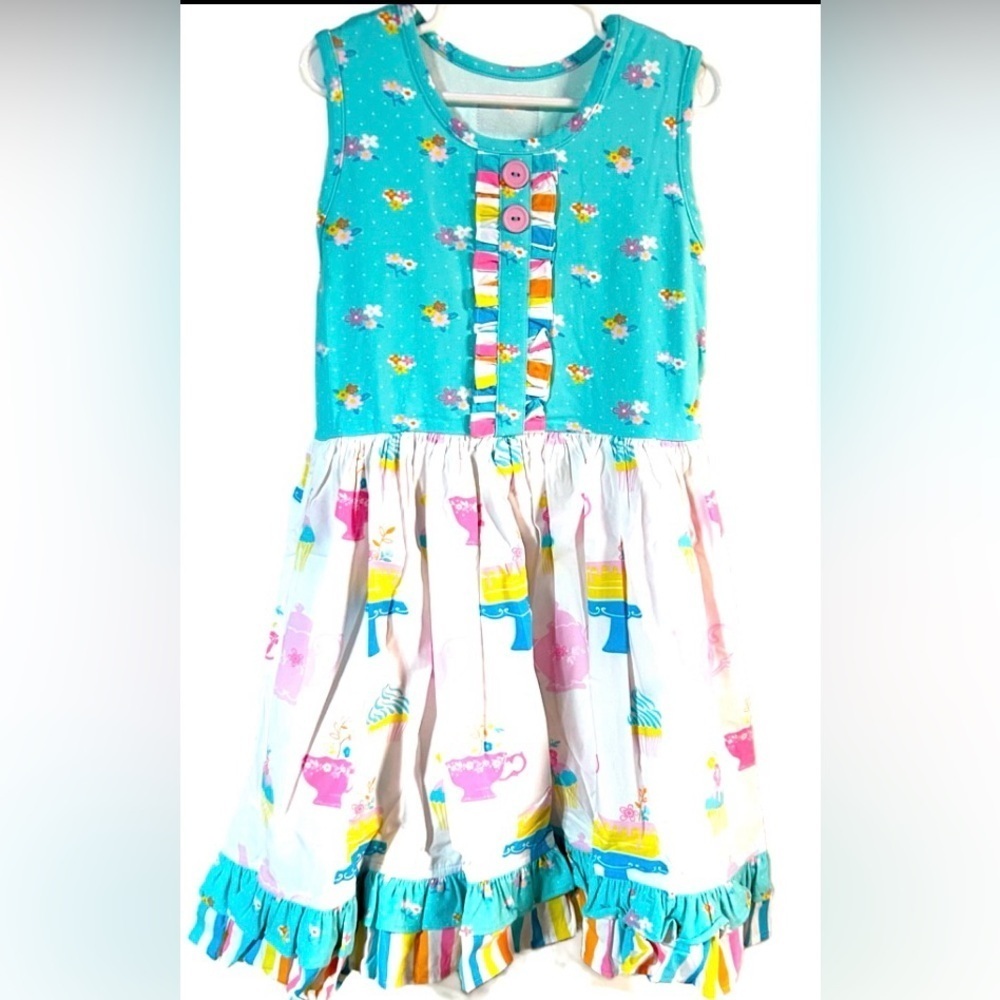 NIB Eleanor Rose Cake, Cupcakes, Teapot‎ Sleeveless Rhonda Dress Size 7-8